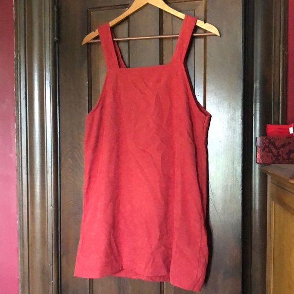 SHEIN jumper red #corduroy #mini dress Petite M - Picture 1 of 4